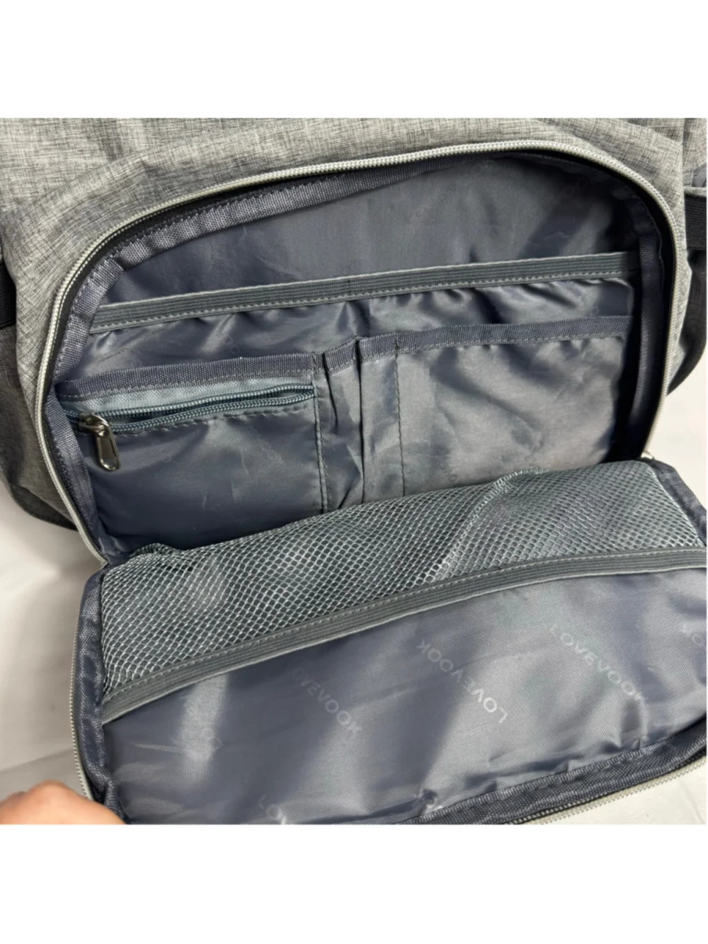Women's Lovevook Grey and White Arrow Print Baby Bag Backpack One Size